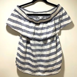 Saks Fifth Avenue off the shoulder linen blouse tank